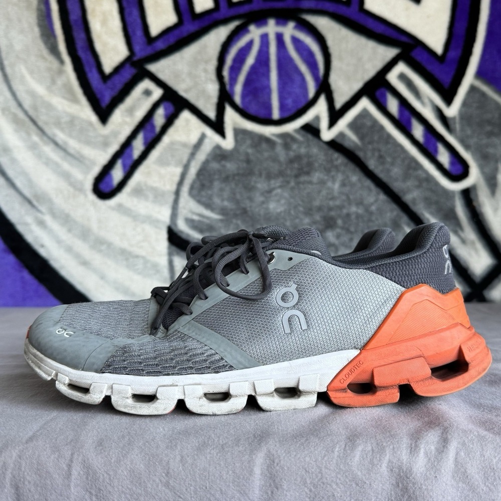 On‎ Cloudflyer Gray Orange Men Size 8.5 Running Shoes Cloud